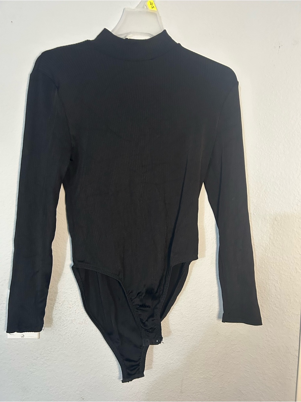Black Long-Sleeve Mock Neck Bodysuit